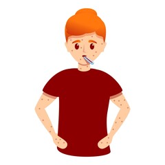Woman measles icon. Cartoon of woman measles vector icon for web design isolated on white background
