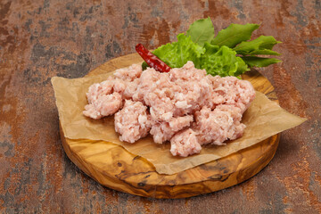 Homemade pork minced meat for cooking