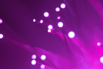 Abstract background. Fantastic fancy plants with colored branches with luminous dots at the ends....