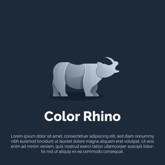 vector illustration colorful rhino logo,icon,sticker design template.