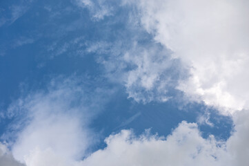 White clouds and blue sky