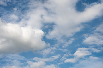 White clouds and blue sky