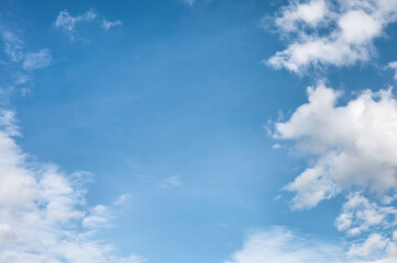 White clouds and blue sky