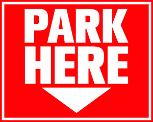 red park here street sign.