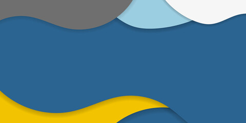 Line curve wave blue yellow white grey abstract background, vector modern template. Suit for social media post stories and presentation template.

