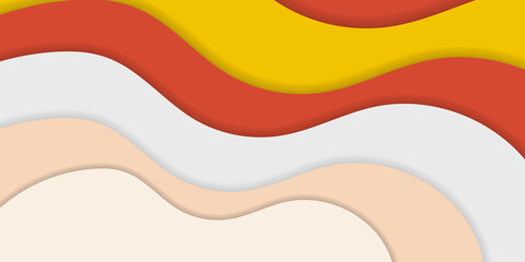 Gradient orange white yellow geometric shape background with dynamic circle abstract. Modern fluid trendy design, vector illustration