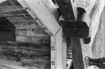 black and white photo of canal in birmingham uk