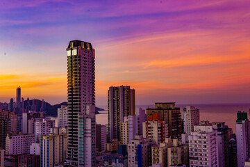 Obraz premium city at sunset