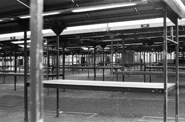 shopping centre in birmingham england in black and white