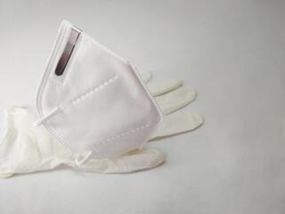 gloves and protective mask for viruses