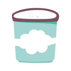ice cream bucket food isolated icon design white background
