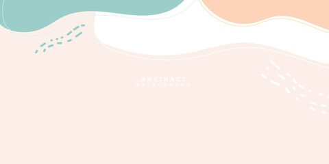 Fototapeta premium Watercolor orange pink green white paint like gradient background pastel ombre style. Iridescent template for brochure, banner, wallpaper, mobile screen. Neon hologram theme
