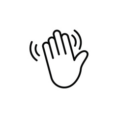 Hand Waving icon in flat style. Goodbye or hello gesture sign concept. Hand wave, waving sign. Vector illustration. EPS 10.