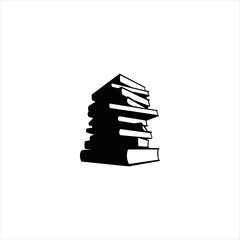 Pyramid from books. Stack of book vector illustration isolated on white 