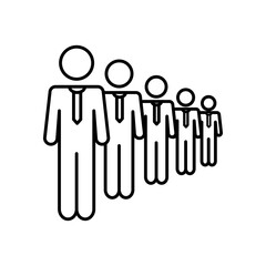 pictogram businessmen standing, line style