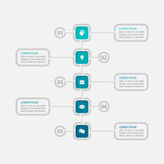 Obraz premium Vector infographic template with 5 steps or options. Data presentation, business concept design for web, brochure, diagram.