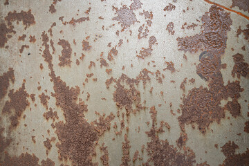 Rusty metal or iron texture background with flaking paint