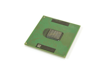 Fototapeta premium Top of Computer notebook CPU cache memory 1 megabytes on white background, isolated.