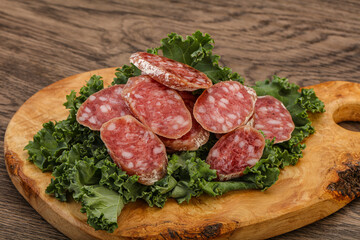 Iberian pork Fuet sausage slices