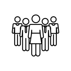 pictogram businessmen and woman standing, line style