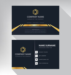 Business card in modern luxury style black and gold color