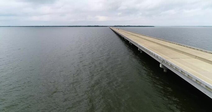 Aerial flight over Lake Tawakoni in Texas
