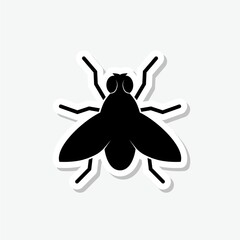 Insect fly sticker icon isolated on gray background 