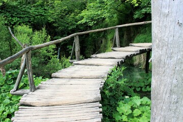 wooden path in N.P. Plitvice, Croatia