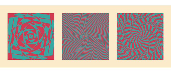 Optical illusion vector, op graphic art, hypnotic card, geometric pattern
