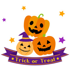 積み重なったカボチャのイラスト