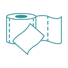 toilet roll paper cleaning hygiene line design icon