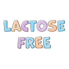 Lactose and dairy free products print design.