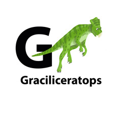 Obraz premium ABC Dinosaurs. Dinosaur Alphabet. Graciliceratops