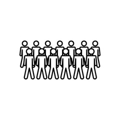 group of pictogram people, line style