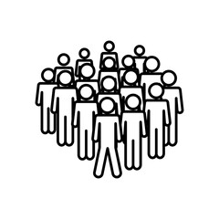 pictogram people standing icon, line style