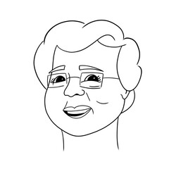 face of an old woman grandmother cartoon