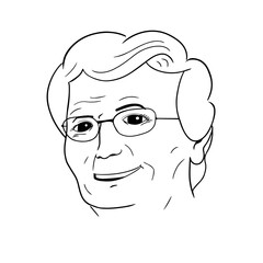 face of an old woman grandmother cartoon