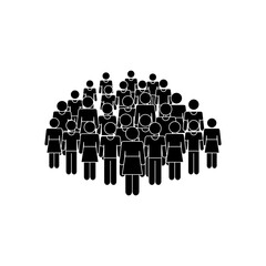 pictogram people crowd icon, silhouette style