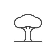 Tree line outline icon and plant sign