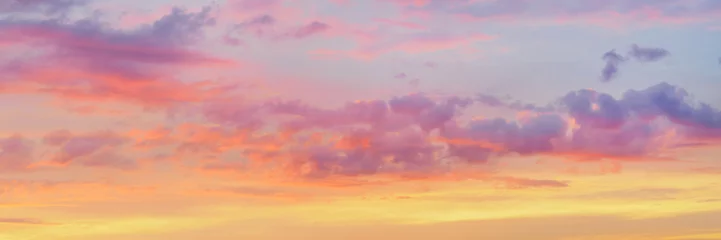 Fotobehang Dramatic bright colored clouds at sunset © eshma
