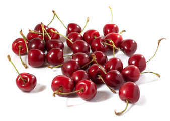Obraz na płótnie Canvas isolated image of tasty sweet cherries on a white background