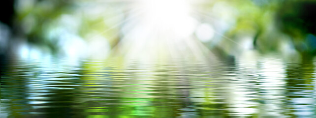  image of  river in the sun rays background