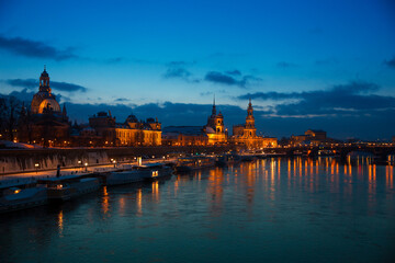 Obraz na płótnie Canvas Dresden night panorama