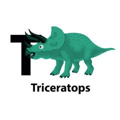 Triceratops, ABC Dinosaurs. Dinosaur Alphabet