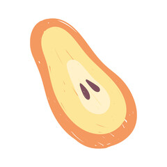 slice papaya fruit fresh isolated icon design white background