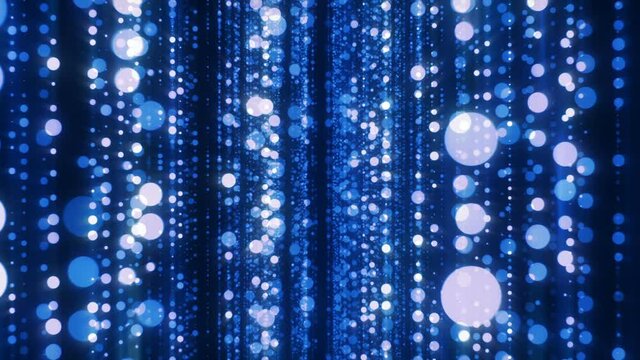 Abstract blue curtain circles looping backtround