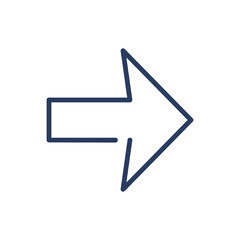 Direction arrow thin line icon. Right, button, pointer isolated outline sign. Communication, navigation, website ui concept. Vector illustration symbol element for web design and apps