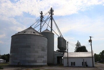 Agricultural Silo in the midday in rural america