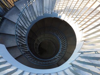 emergency spiral stairs, look down