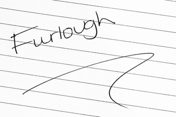 ‘Furlough’ written on lined paper
